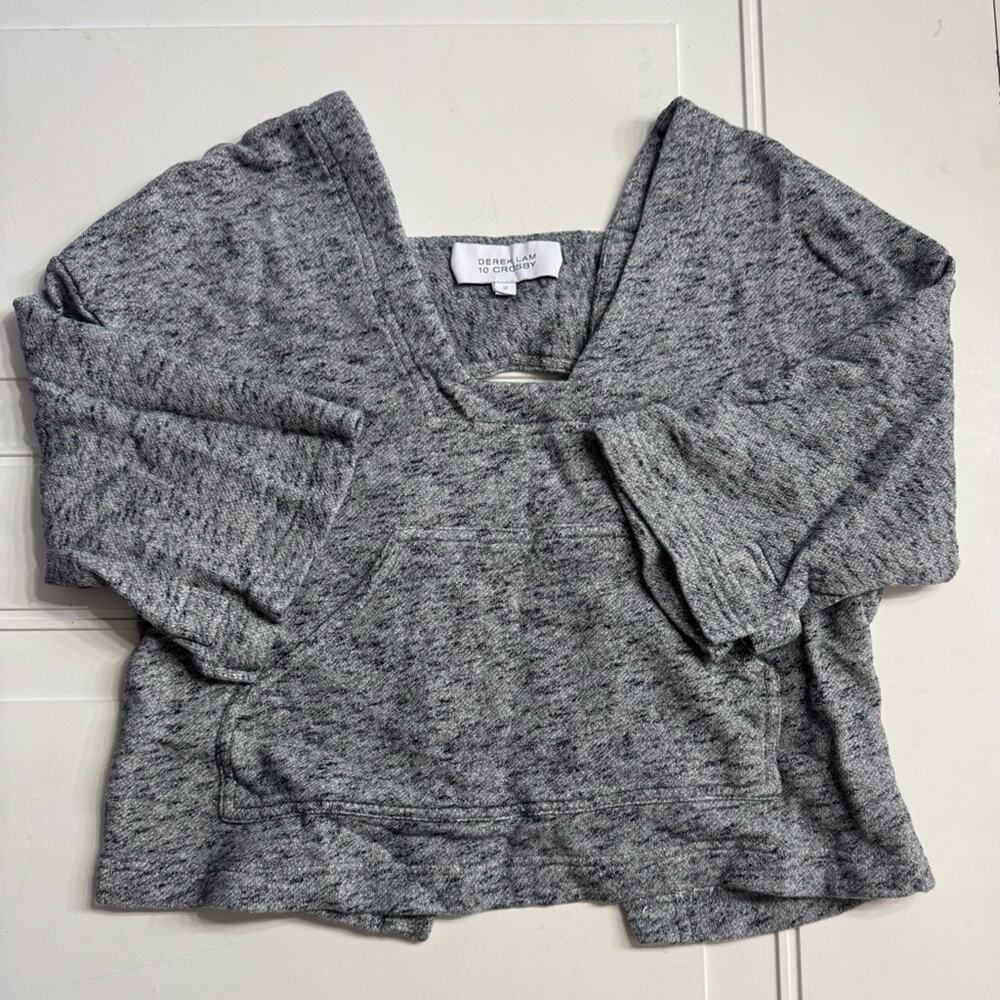 Derek Lam 10 Crosby Women’s Size 2 Medium Gray Cropped Sweater Cut Out Back